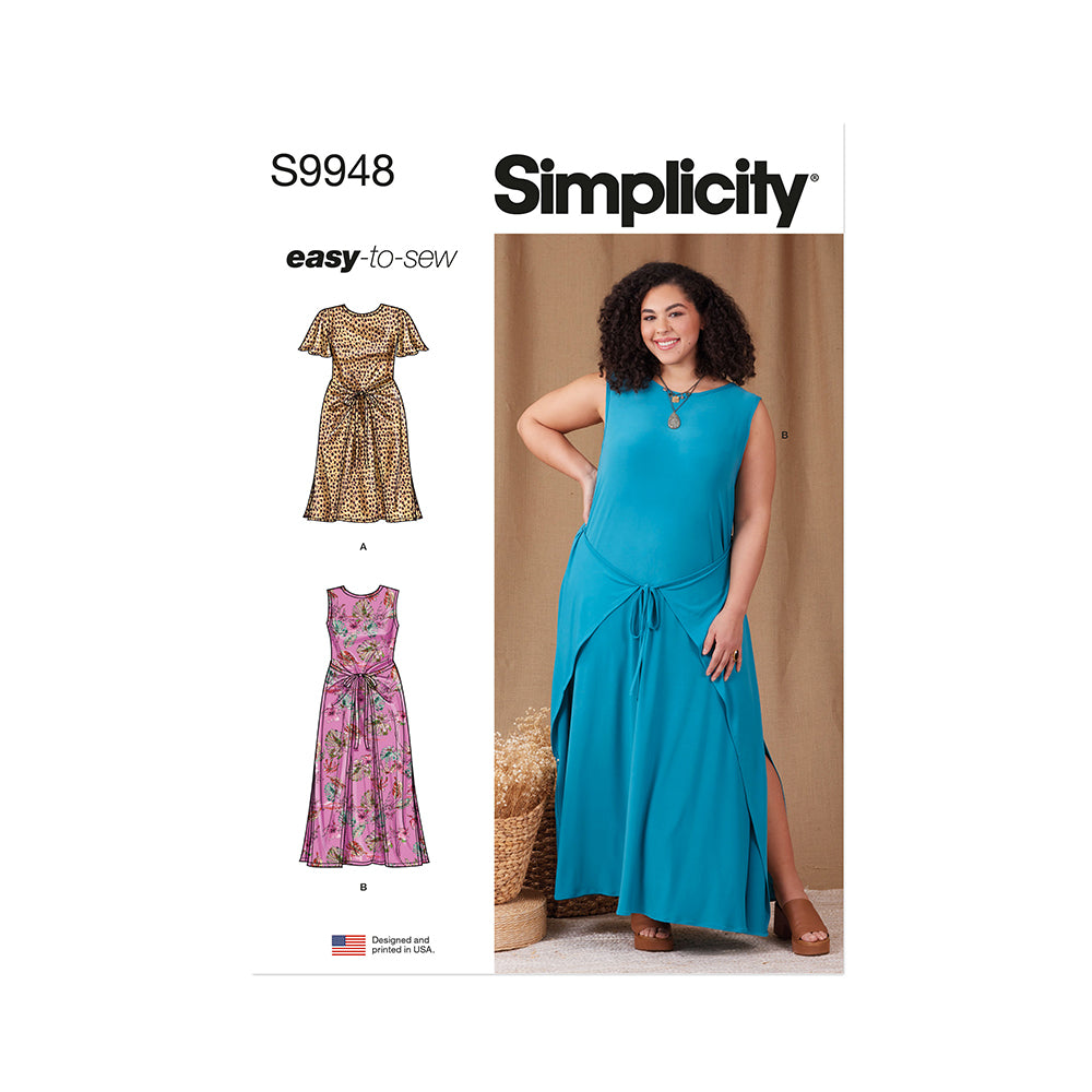 SIMPLICITY S9948 Women'S Knit Dress With Sleeve And Length Variations