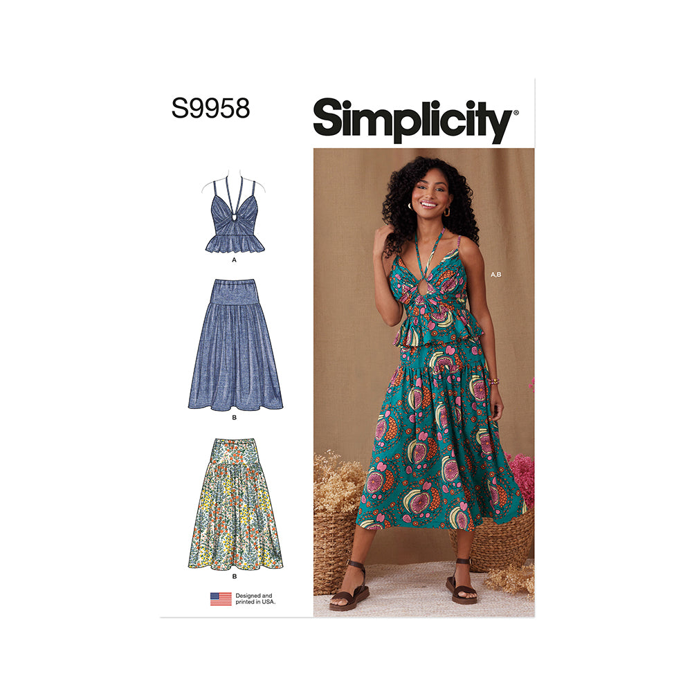 SIMPLICITY S9958 Misses' Top And Skirt