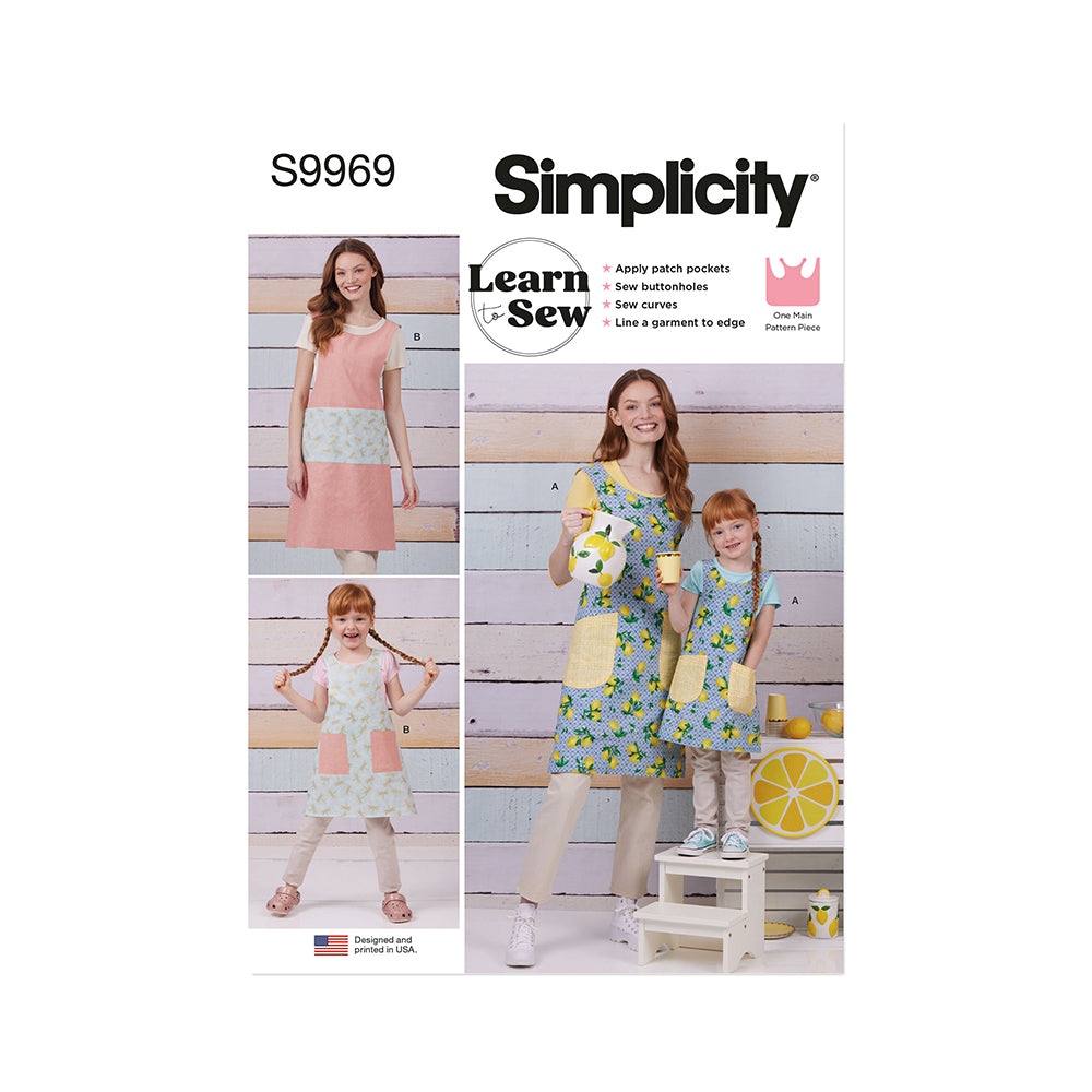 SIMPLICITY S9969 Children's and Misses' Reversible Aprons