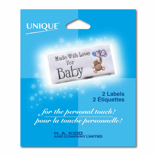 UNIQUE Woven Label – Love Baby – White