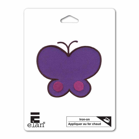 ELAN Iron‑On Motif – Butterfly – 65 mm – Purple