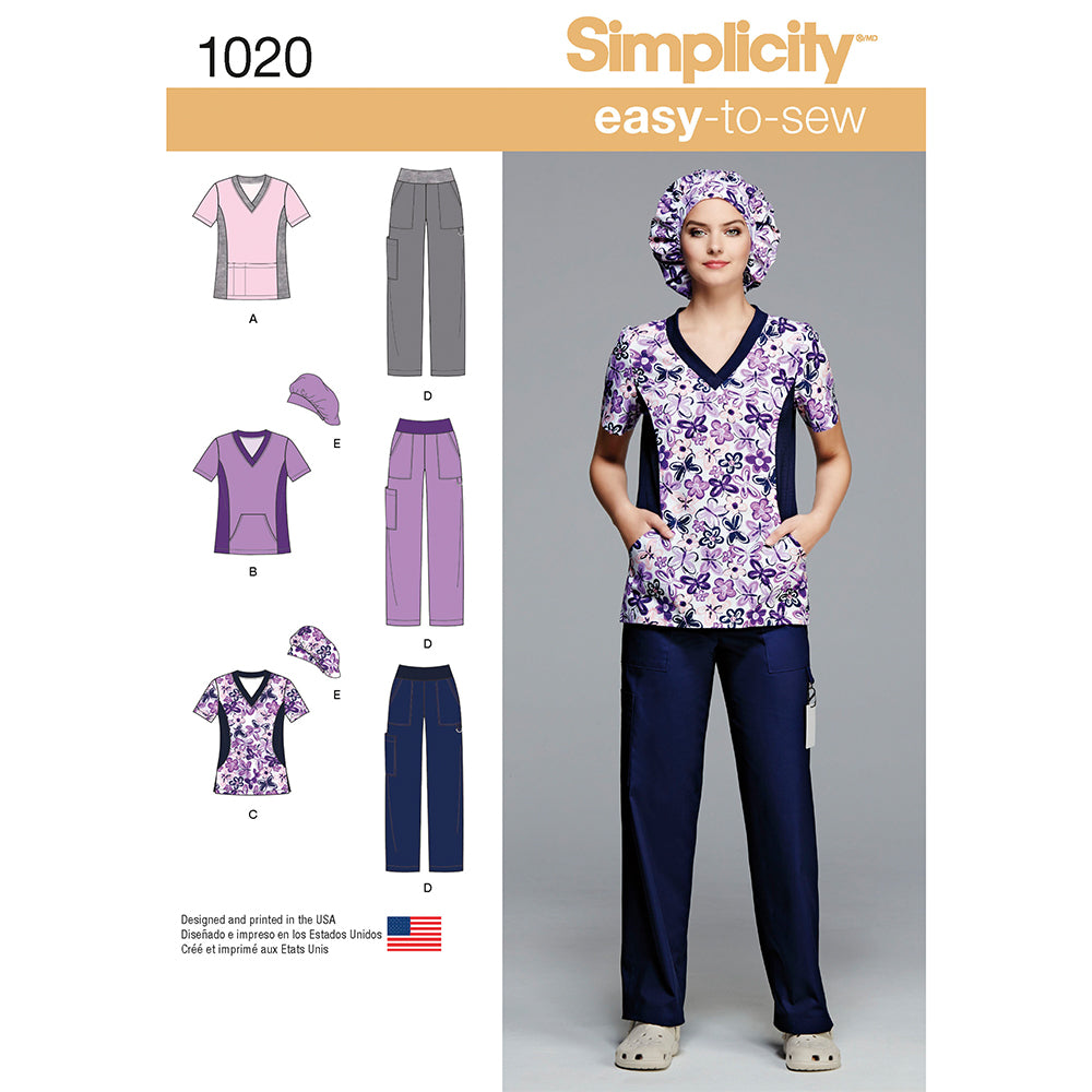 SIMPLICITY 1020 Misses' Plus Size Scrubs