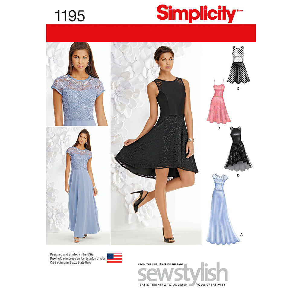 SIMPLICITY 1195 Misses' Special Occasion Dress