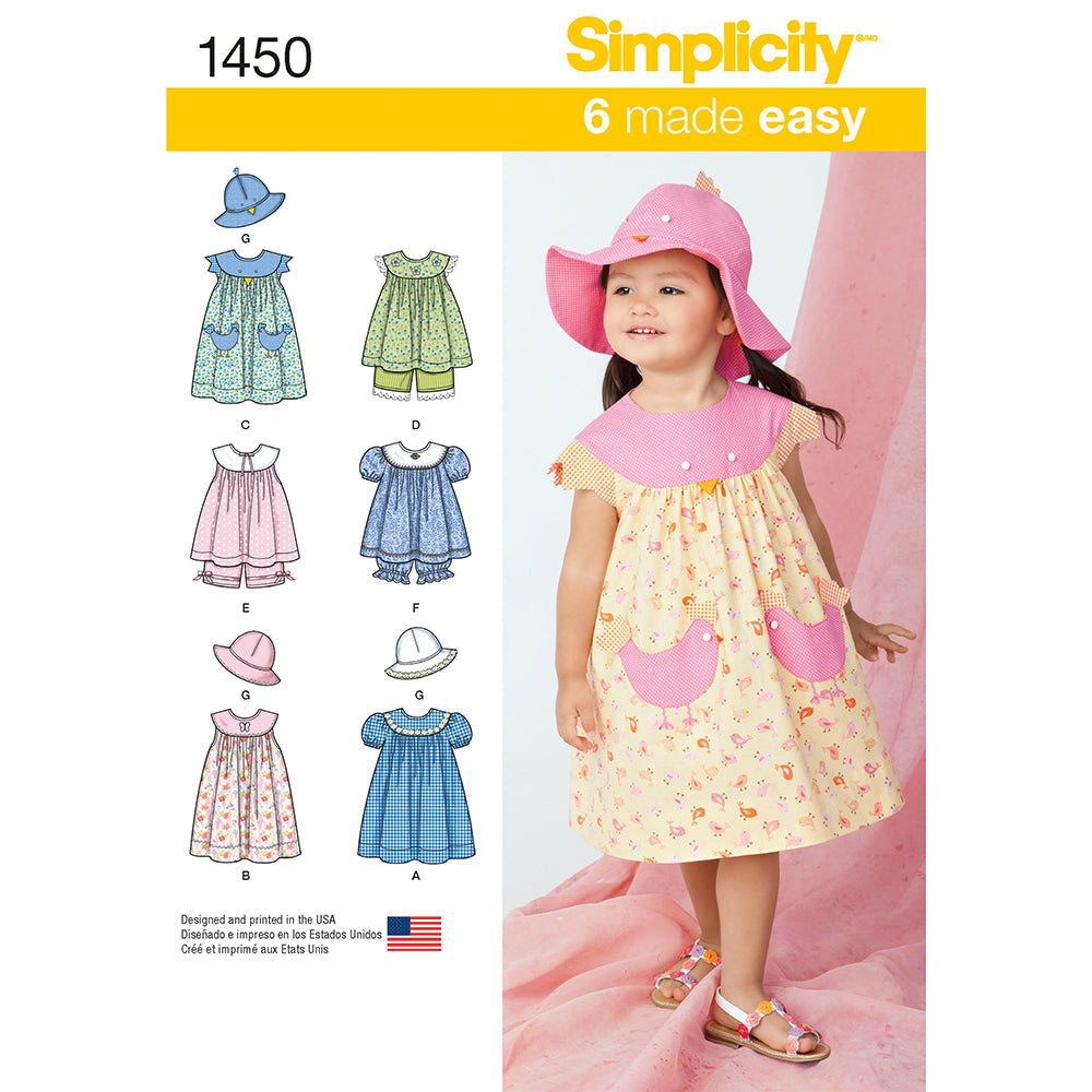 SIMPLICITY 1450 Toddlers’ Dress sewing pattern