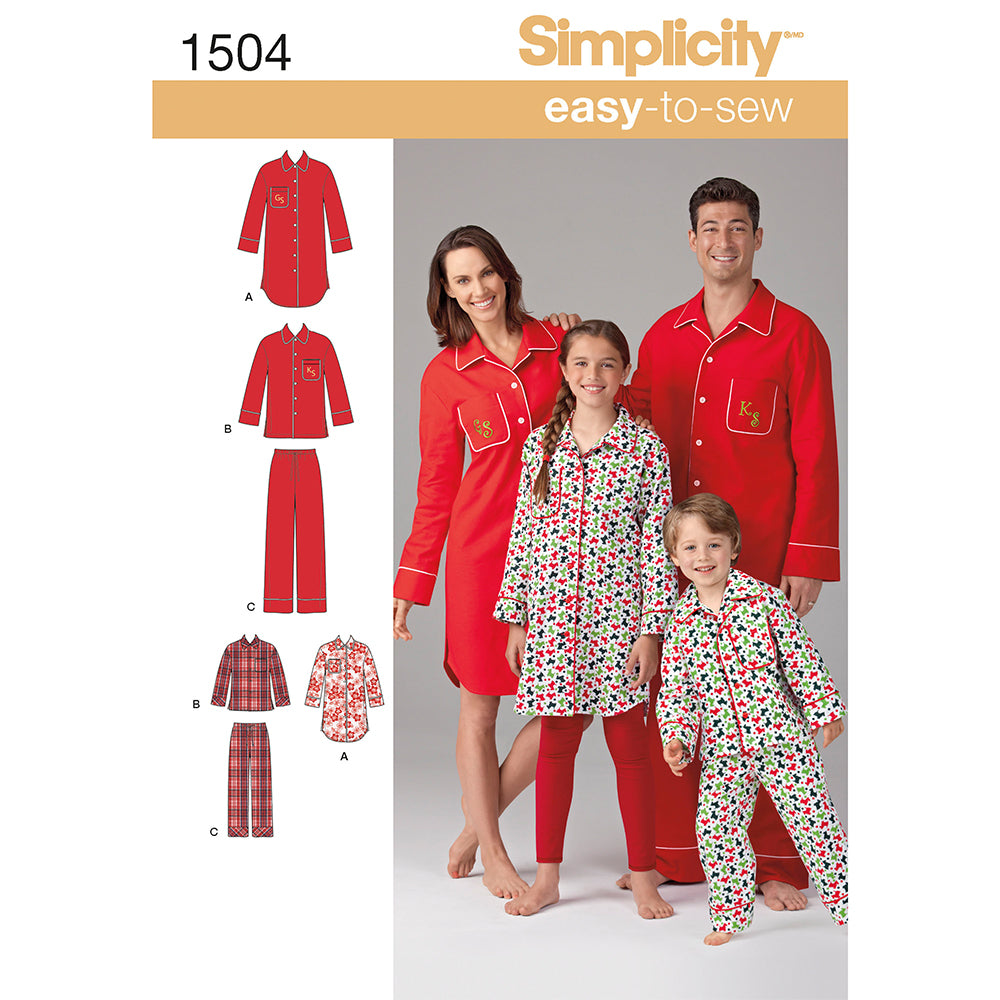 SIMPLICITY 1504 Unisex Sleepwear