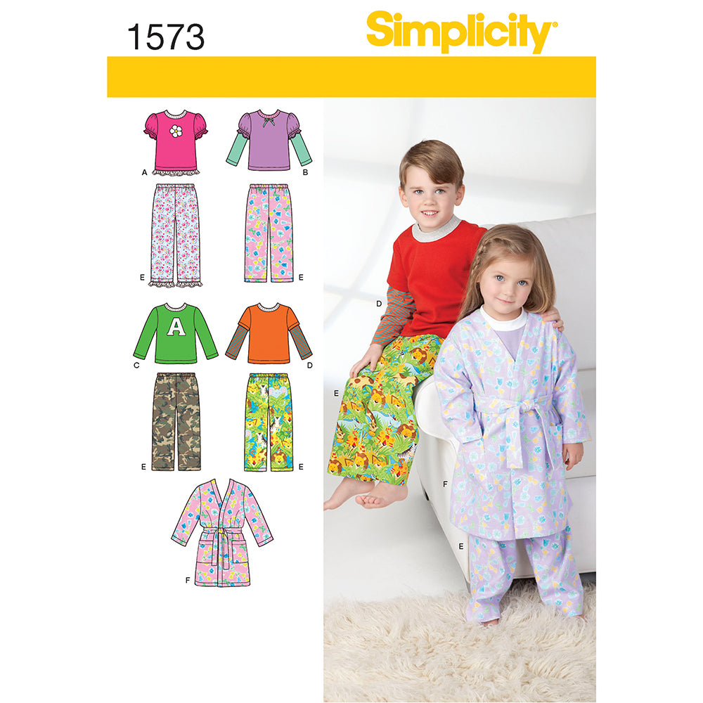 SIMPLICITY 1573 Toddlers' Sleepwear