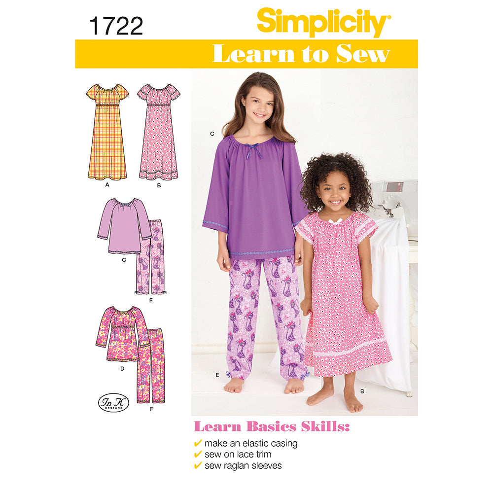 SIMPLICITY 1722 Girls' Sleepwear