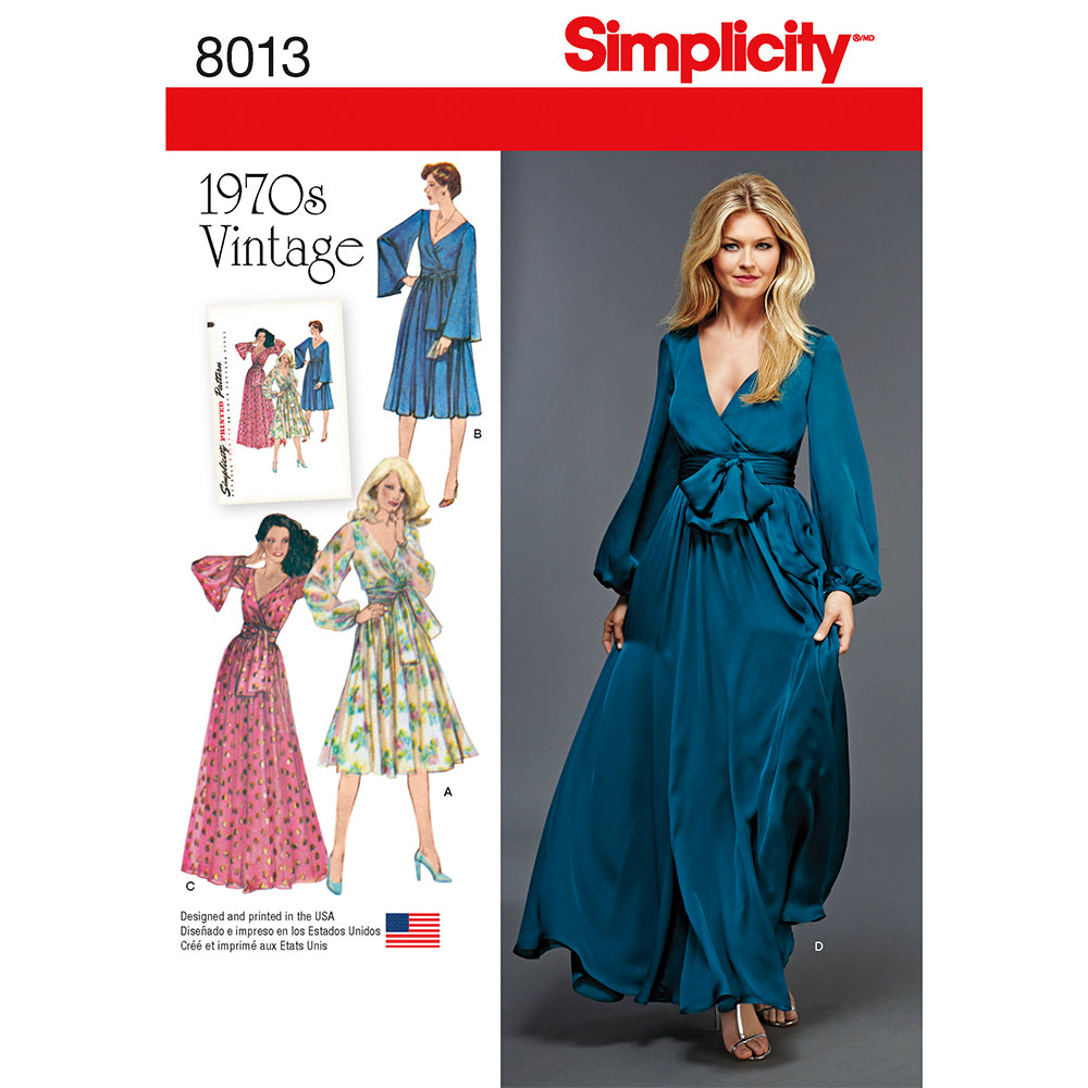 SIMPLICITY 8013 Misses' Vintage Dress