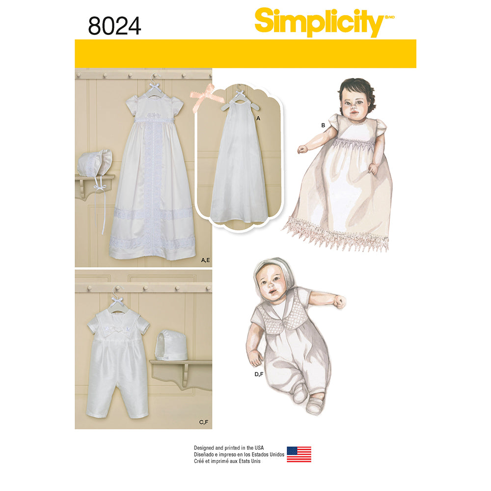 SIMPLICITY 8024 Babies' Christening Gown
