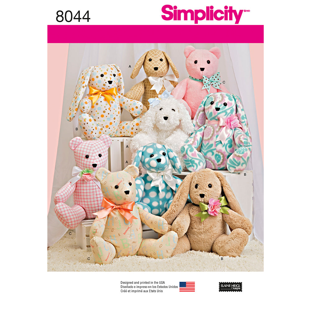 SIMPLICITY 8044 Stuffed Animals
