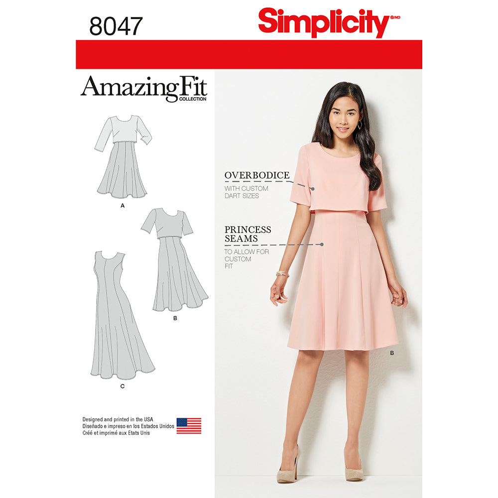 SIMPLICITY 8047 Amazing Fit Misses' Dress