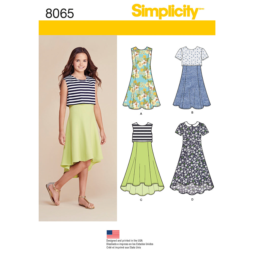 SIMPLICITY 8065 Girls' Plus Size Dress