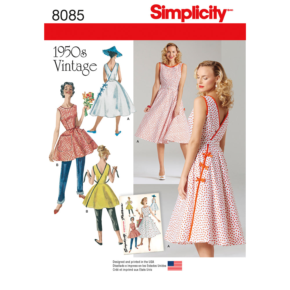 SIMPLICITY 8085 Misses' Vintage Dress