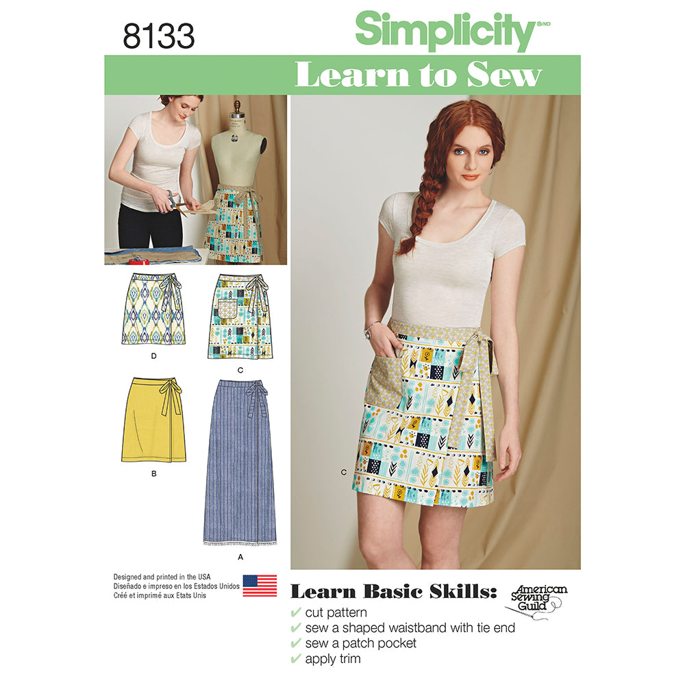 SIMPLICITY 8133 Misses' Learn To Sew Skirt