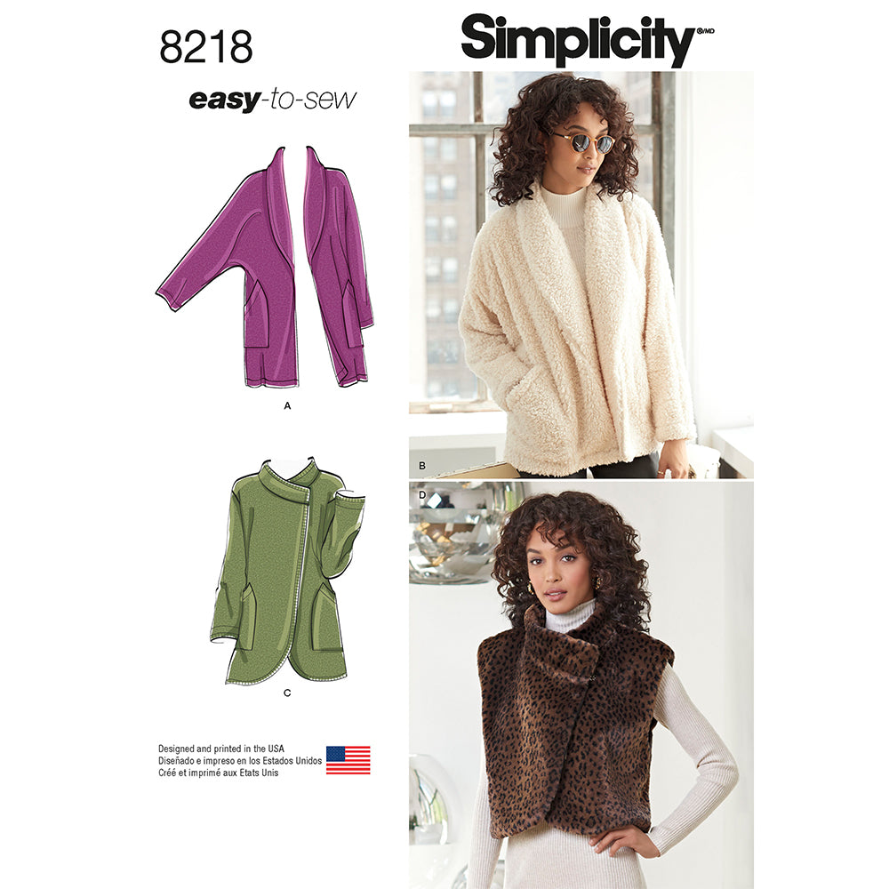 SIMPLICITY 8218 Misses' Easy Vest