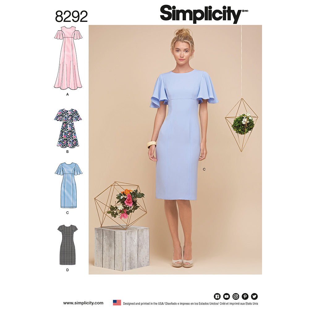 SIMPLICITY 8292 Misses' Woven Dress
