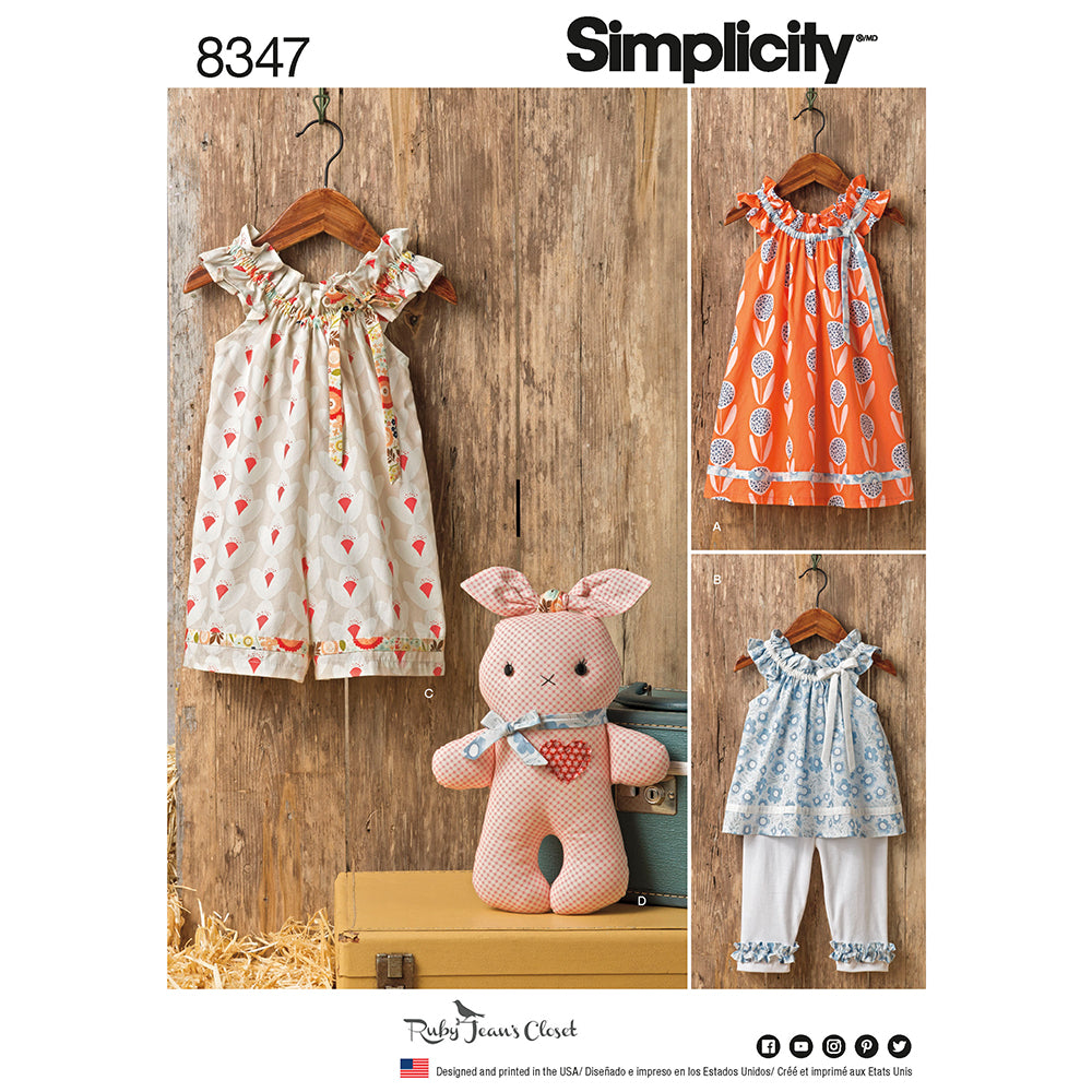 SIMPLICITY 8347 Tod Dress Capri Bunny