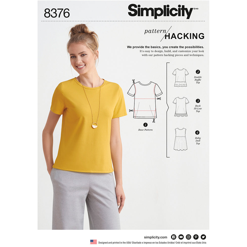 SIMPLICITY 8376 Misses' Top Hack