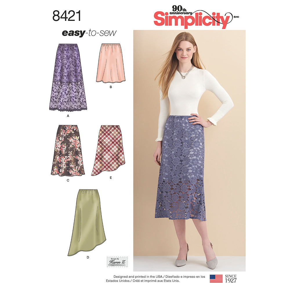 SIMPLICITY 8421 Misses' Pull-On Skirts