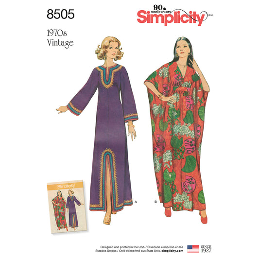 SIMPLICITY 8505 Misses' Vintage Caftan