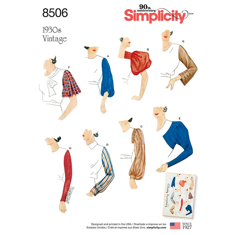 SIMPLICITY 8506 Misses' Vintage Sleeves