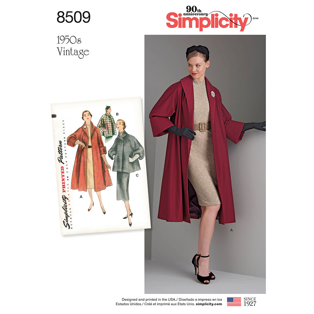 SIMPLICITY 8509 Misses' Vintage Coats