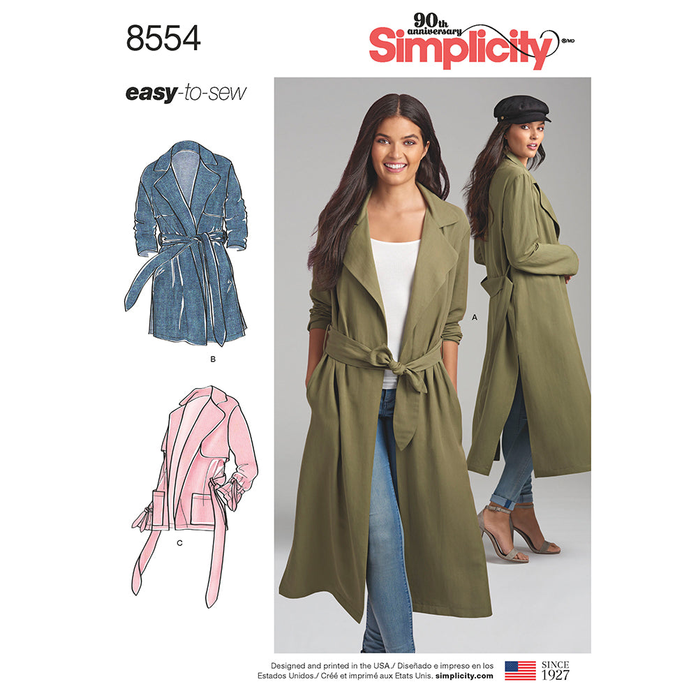 SIMPLICITY 8554 Misses' Easy Trench Coat