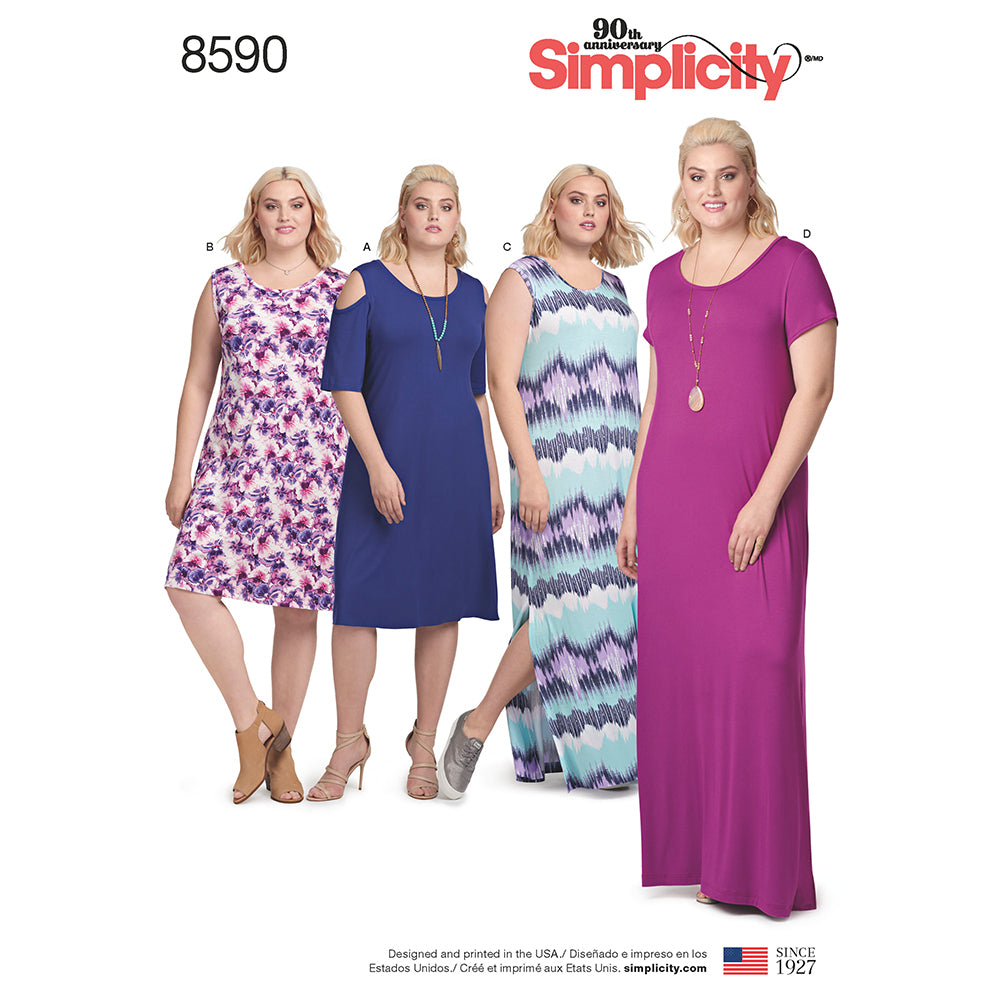SIMPLICITY 8590 Plus Size Easy Knit Dress