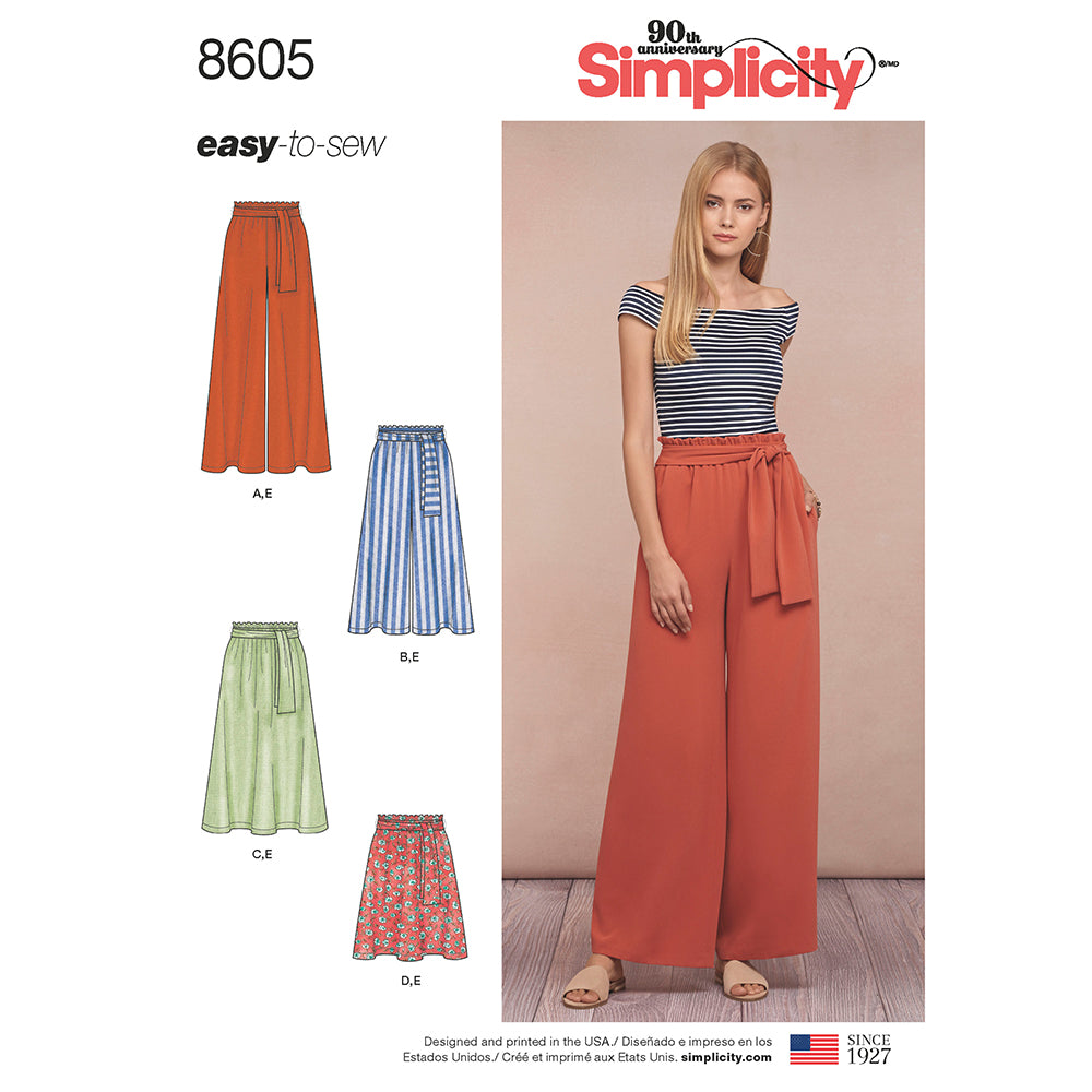SIMPLICITY 8605 Misses' Easy-To-Sew Pants