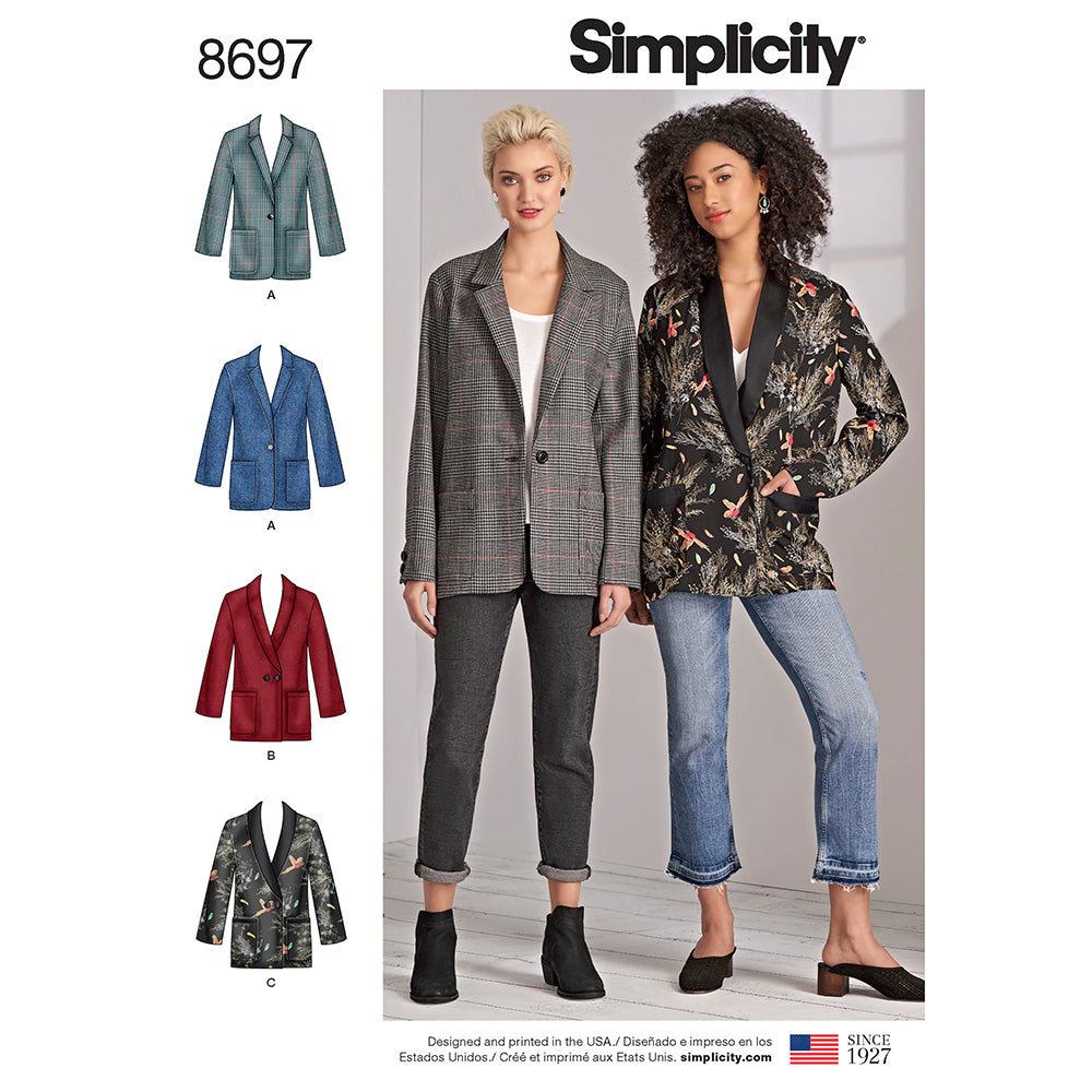 SIMPLICITY 8697 Misses' Plus Size Bf Blazer