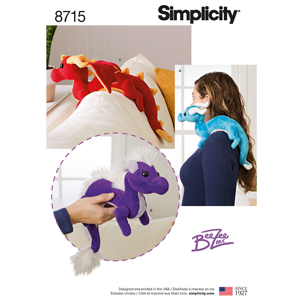 SIMPLICITY 8715 Dragon Stuffies