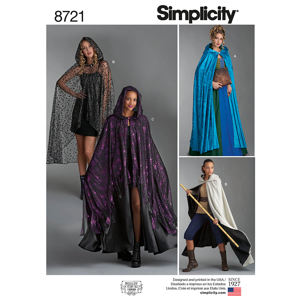 SIMPLICITY 8721 Misses' Cape Costume