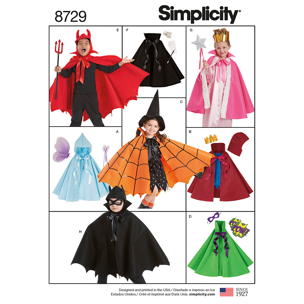 SIMPLICITY 8729 Children’s Cape Costume