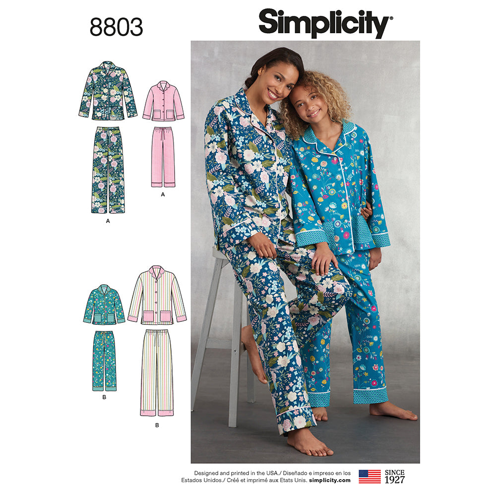 SIMPLICITY 8803 Girls And Misses' Sleepwear