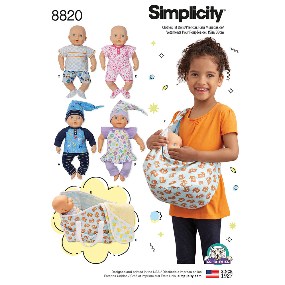 SIMPLICITY 8820 15 Baby Doll Clothes
