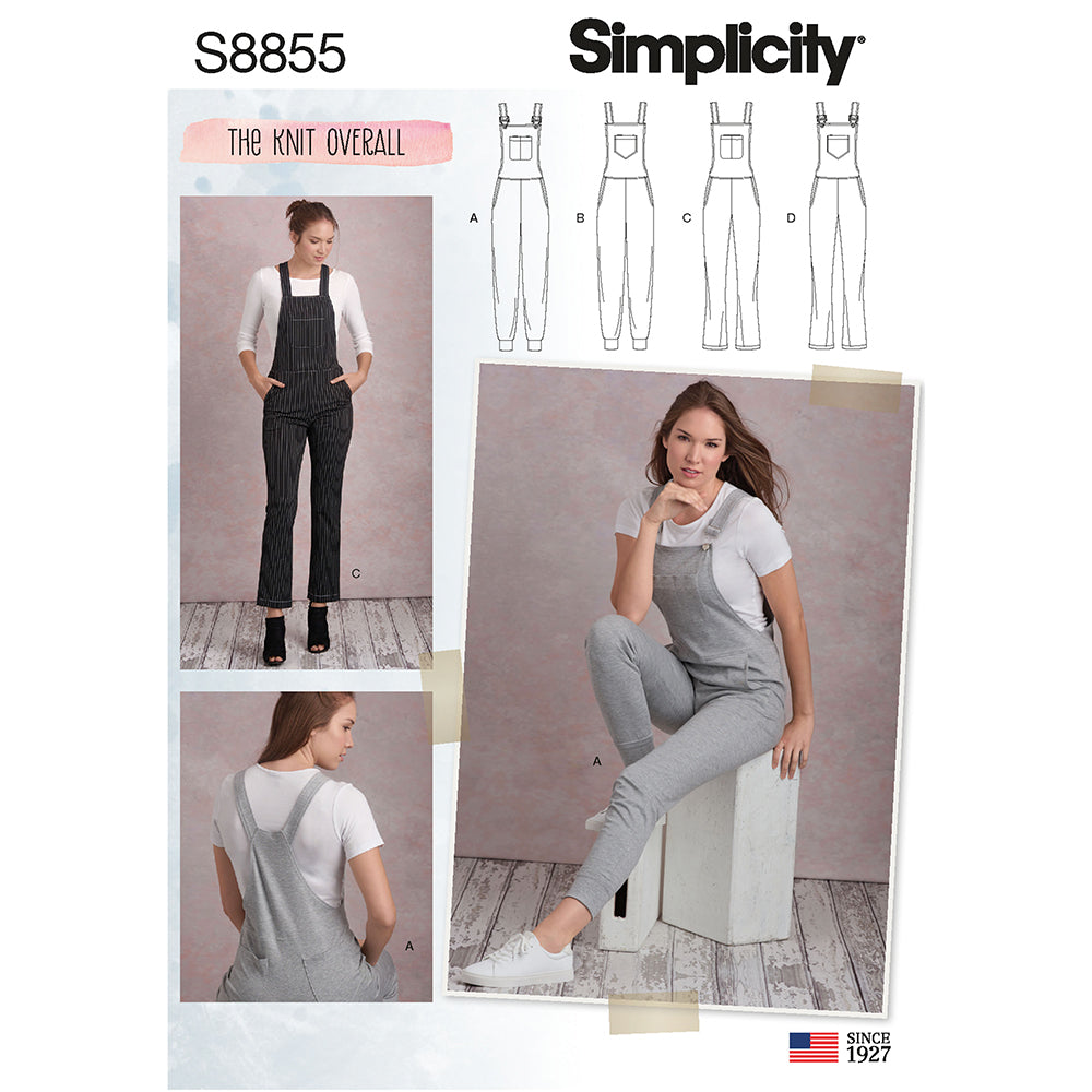 SIMPLICITY S8855 Misses' Knit Overalls