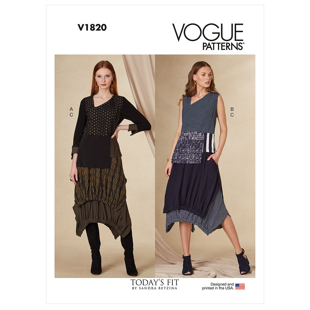 VOGUE V1820 Misses' Top and Skirt