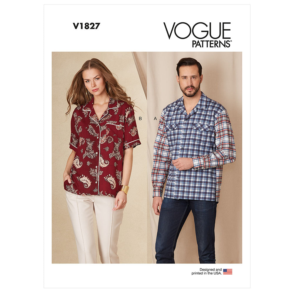 VOGUE V1827 Unisex Shirts