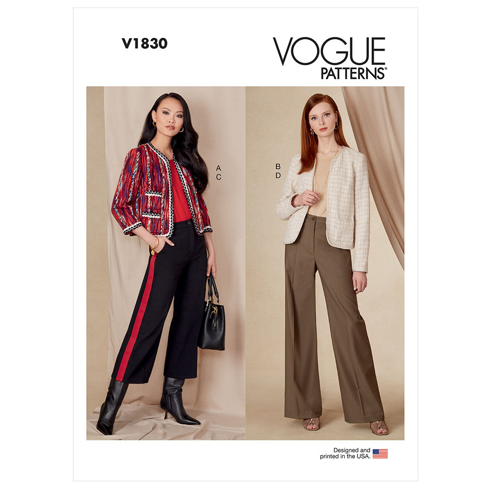 VOGUE V1830 Misses' Jacket and Pants