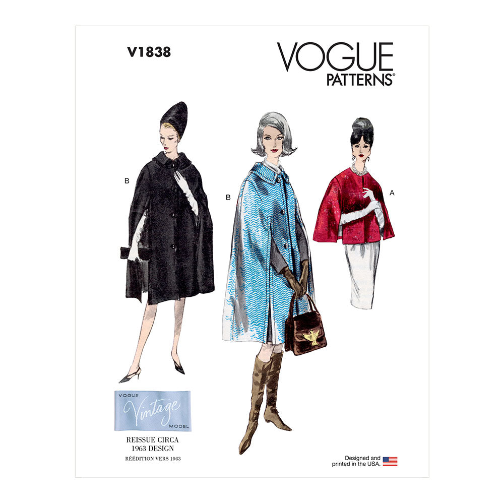 VOGUE V1838 Misses' Cape