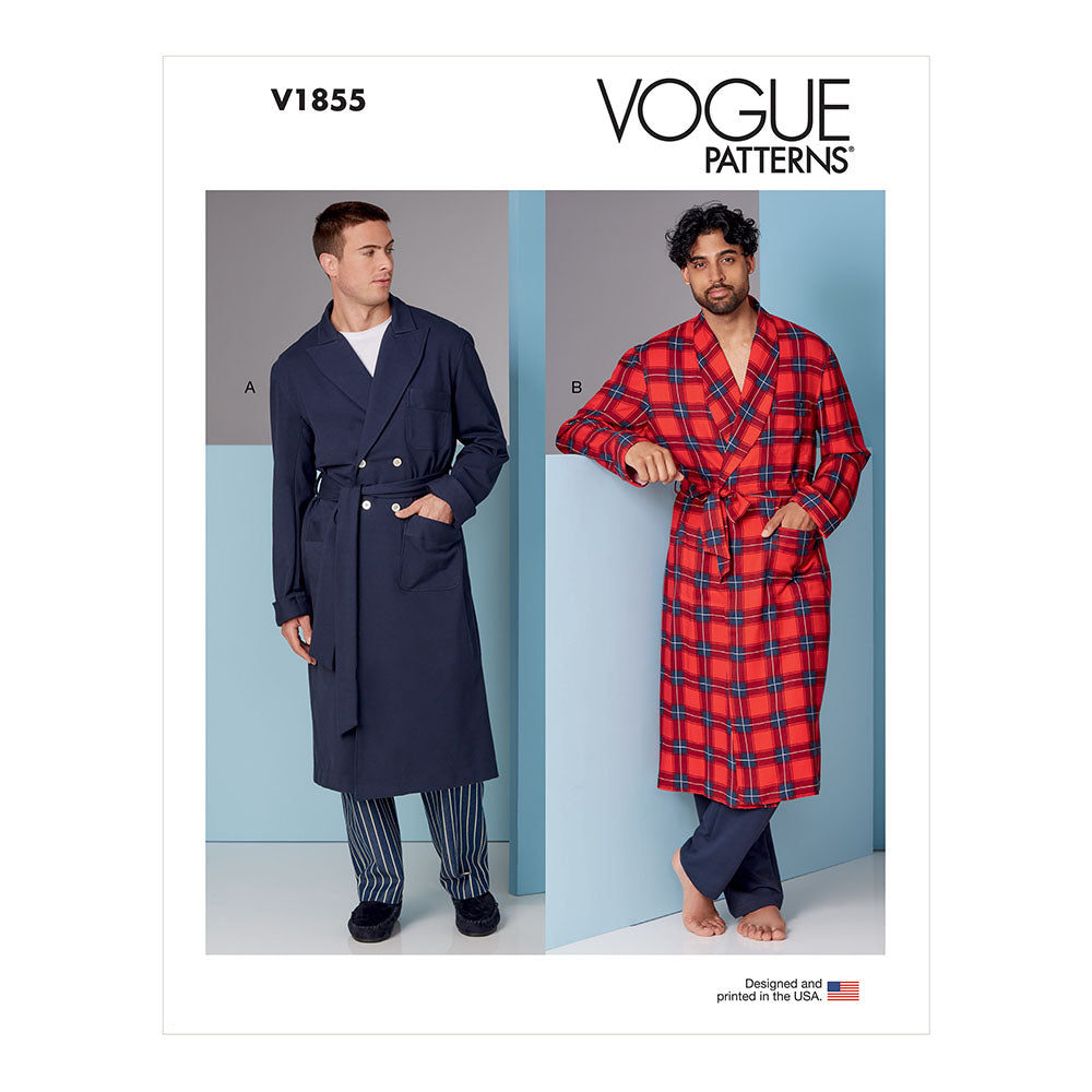 VOGUE V1855 Men's Robe and Belt