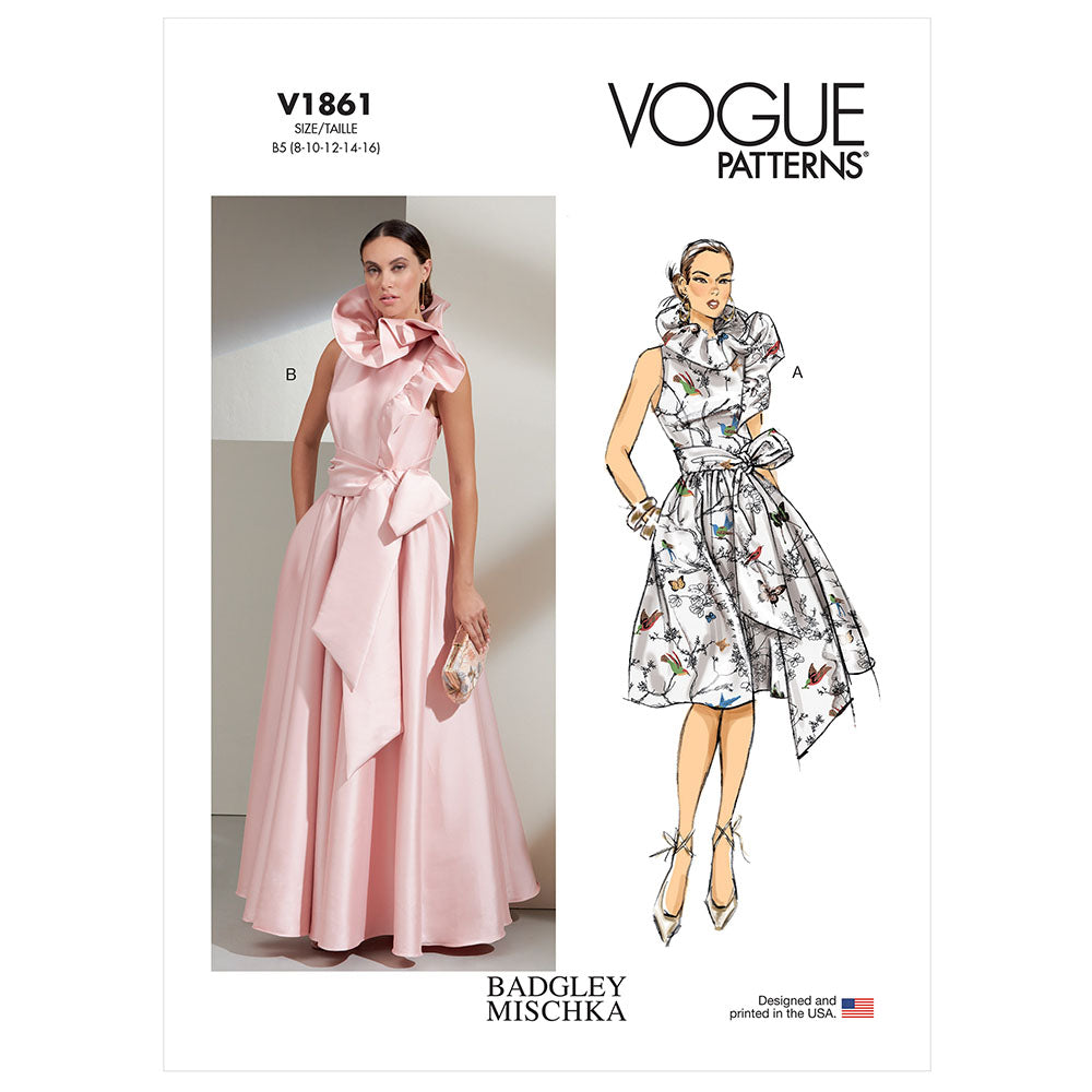 VOGUE V1861 Misses' Special Occasion Dress and Sash