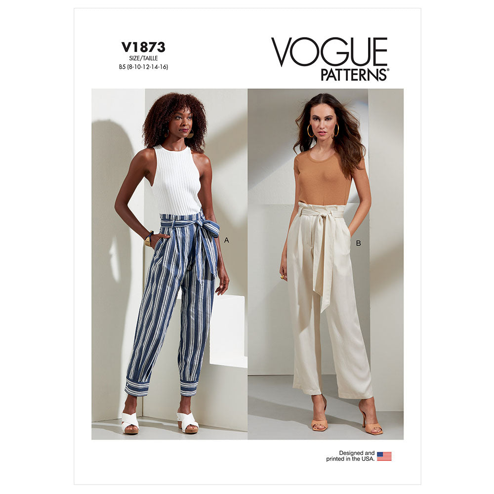 VOGUE V1873 Misses' and Misses' Petite Pants and Tie Belt