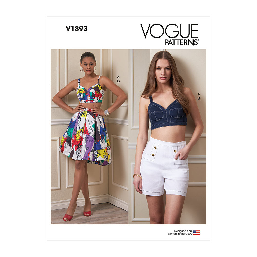 VOGUE V1893 Misses' Top, Shorts and Skirt
