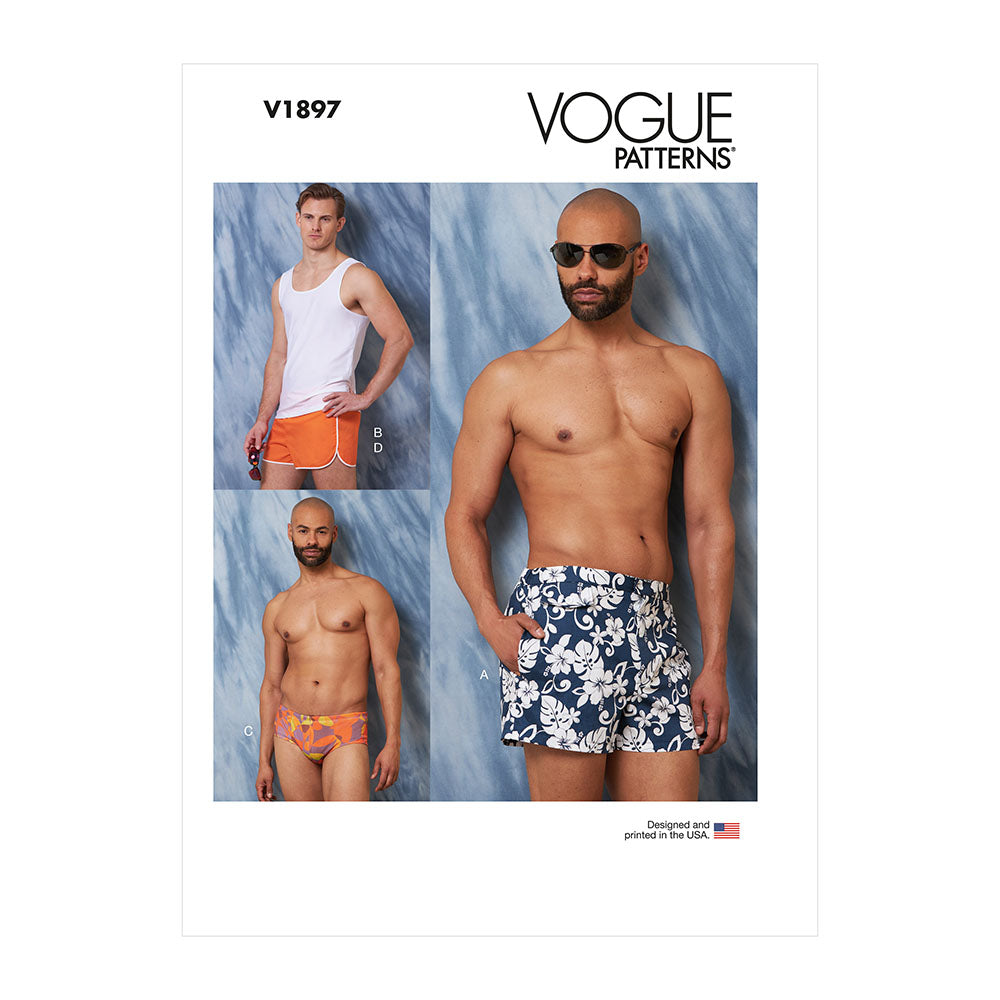 VOGUE V1897 Men's Swimsuits and Tank Top