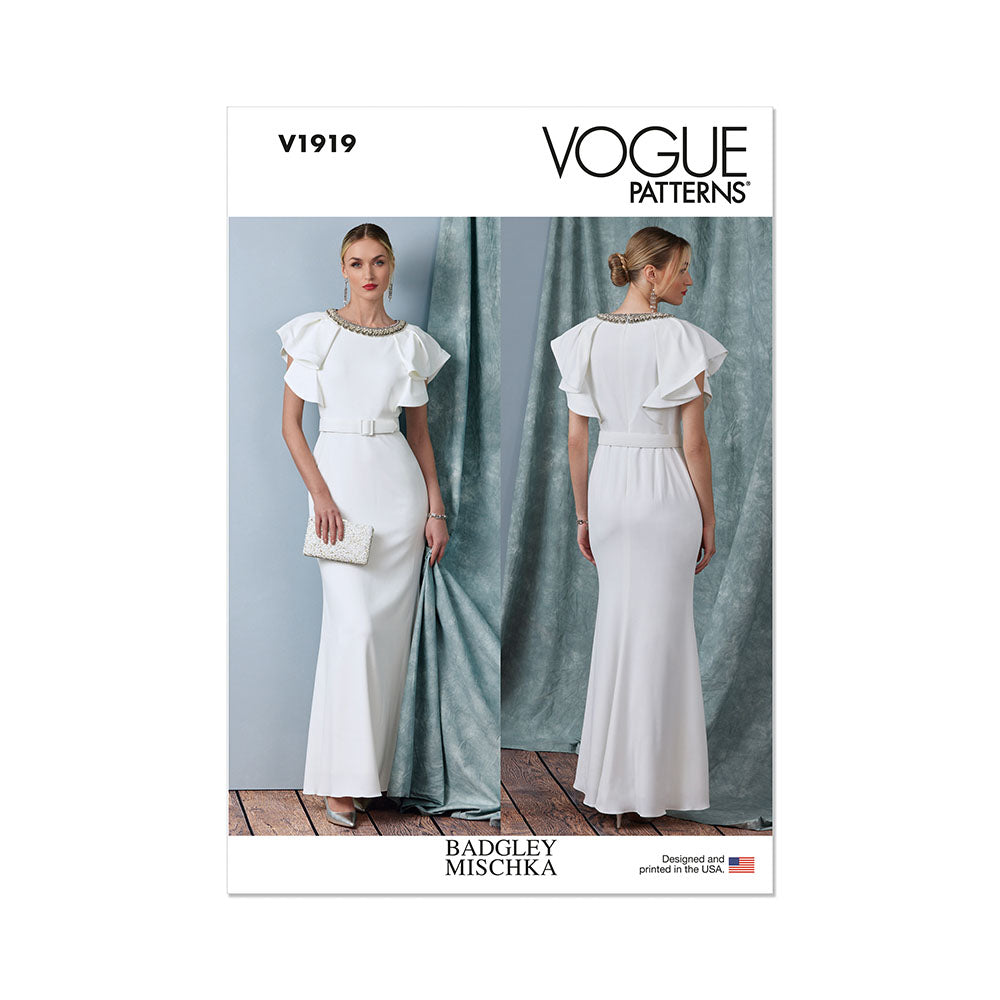 VOGUE V1919 Miss Full Len Drss, Belt