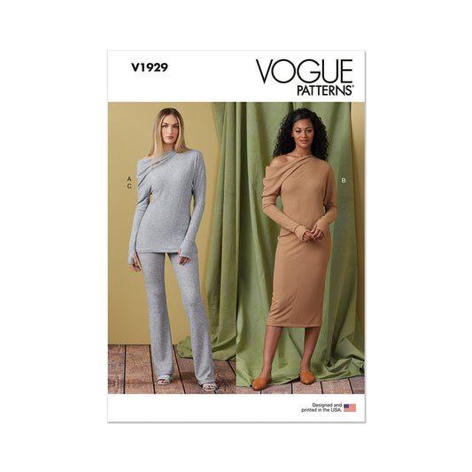 VOGUE V1929 Miss Knit Tp Drss & Pnts