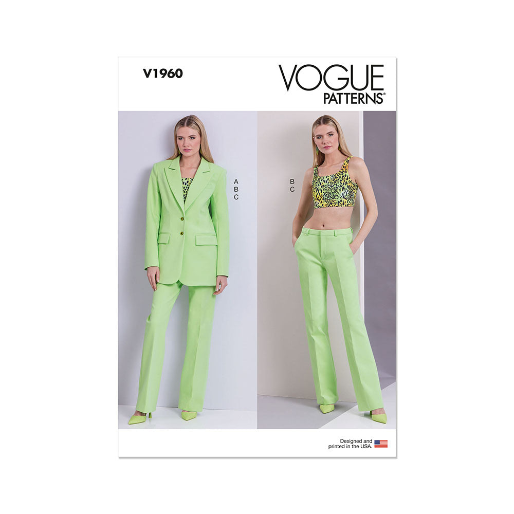 VOGUE V1960 Misses’ Jacket, Knit Top and Pants