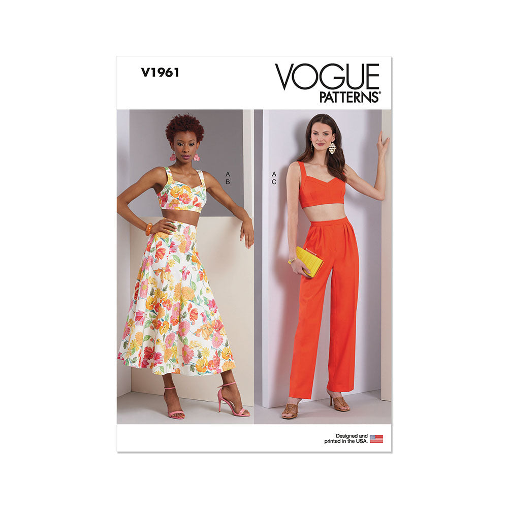 VOGUE V1961 Misses' Top, Skirt and Pants