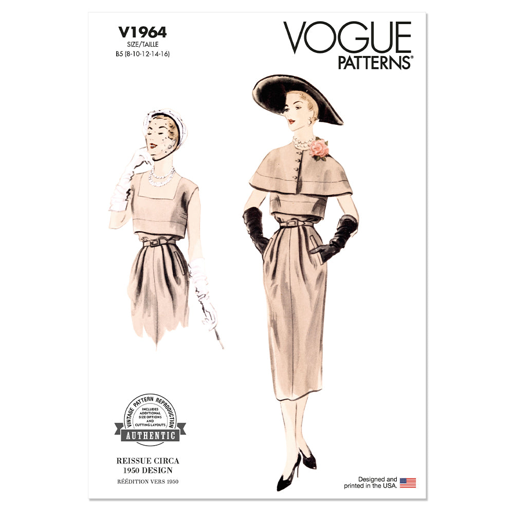 VOGUE V1964 Misses' Dress and Capelet